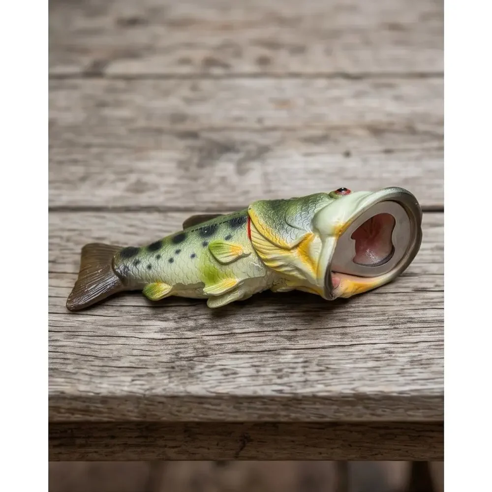 Adventure Out There Novelty Wide Mouth Bass Fish Bottle Opener Hard Plastic 5.5